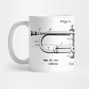 Trumpet Player Gift - 1924 Vintage Trumpet Patent Print Mug